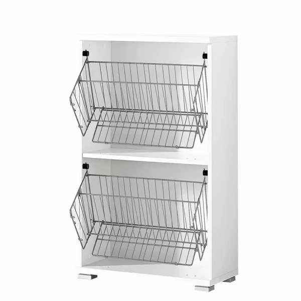 2 Klappen Schuhschrank In Creme & Weiß Iasella 91 Cm Hoch 4