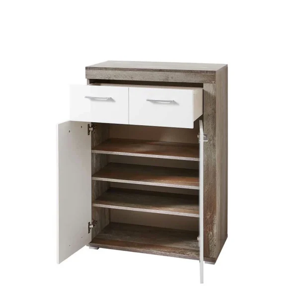77x107x38 Vertiko Schuhschrank Zweifarbig – Ostrimo 6