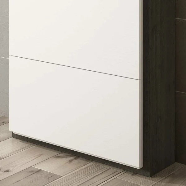 80x120x27 Schuhschrank In Weiß & Schwarzgrau – Burano 4