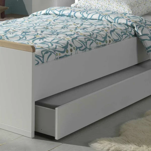 90×200 Cm Jugendbett In Weiß Mit Buche – Eldrus 3