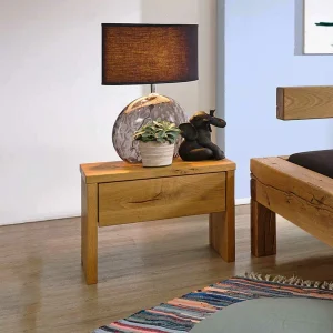 Balken Wildeiche Bett & Nachttische – Satton I (dreiteilig) 14