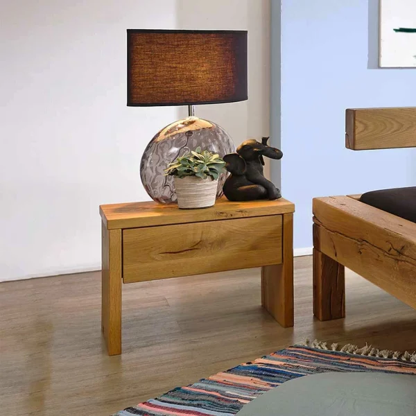Balken Wildeiche Bett & Nachttische – Satton I (dreiteilig) 5