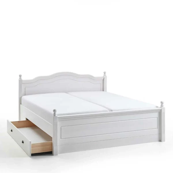 Bett Mit Stauraum Aus Kiefernholz Laburita In Weiß Lackiert 4
