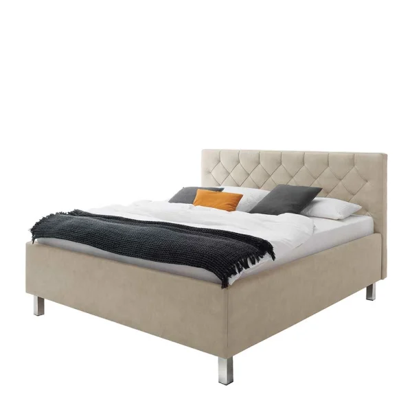 Bettkasten Bett In Beige Microfaser – Croscony 1
