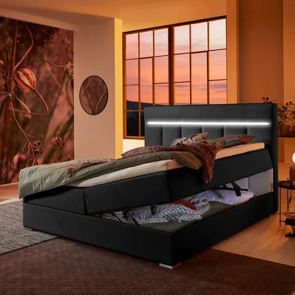 Bettkasten Boxspringbett Mit LED Im Kopfteil – Cyrellia 4