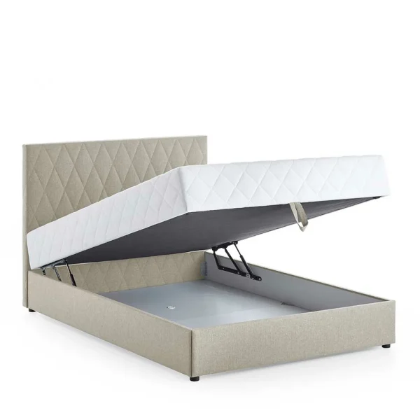 Bettkasten Polsterbett Komplett In Creme – Hietro 6