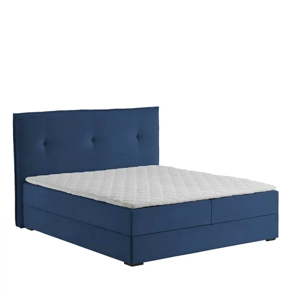 Boxbett Stauraumbett In Blau Webstoff – Vinkoja 1