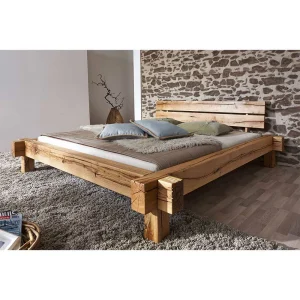 Charmantes Wildeiche Bett Mit Balken Rahmen – Satton 10