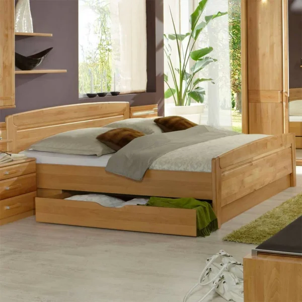 Doppelbett Bordeaux Aus Erle Teilmassiv 3