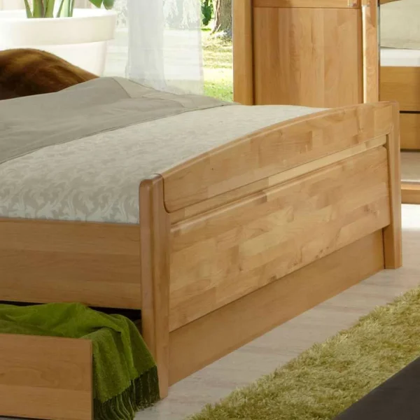 Doppelbett Bordeaux Aus Erle Teilmassiv 5