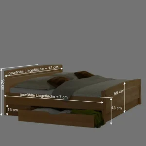 Doppelbett Bordeaux Aus Erle Teilmassiv 18
