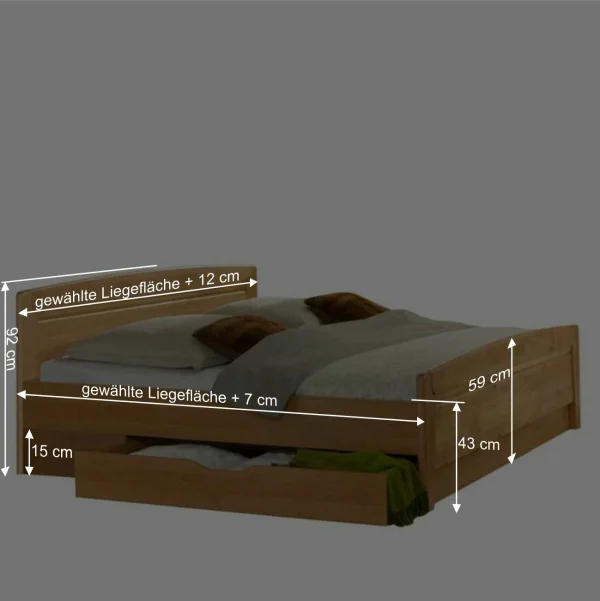 Doppelbett Bordeaux Aus Erle Teilmassiv 7