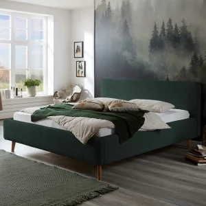 Doppelbett In Dunkelgrün Cord – Topra 10