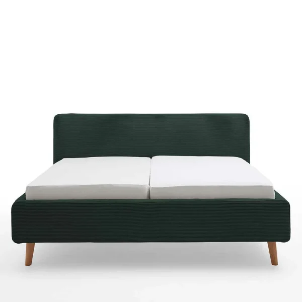 Doppelbett In Dunkelgrün Cord – Topra 5