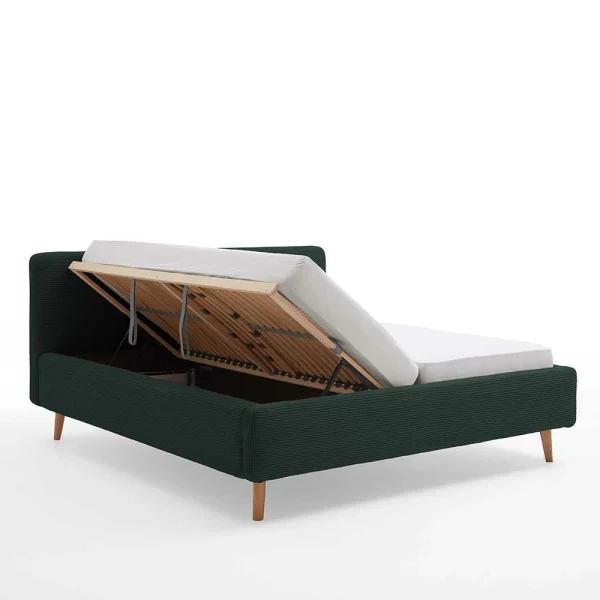 Doppelbett In Dunkelgrün Cord – Topra 6