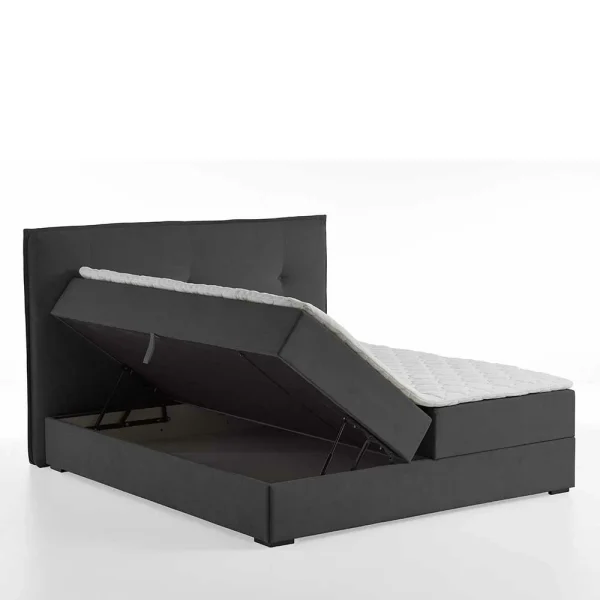 Dunkelgraues Polsterbett Mit Bettkasten – Epos 6