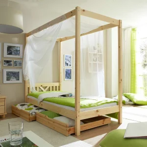 Echtholz Himmelbett Als Einzelbett – Pless 11