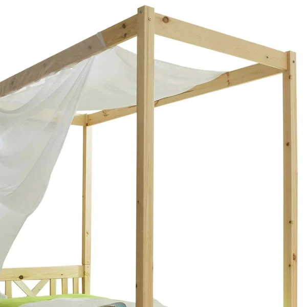 Echtholz Himmelbett Als Einzelbett – Pless 5