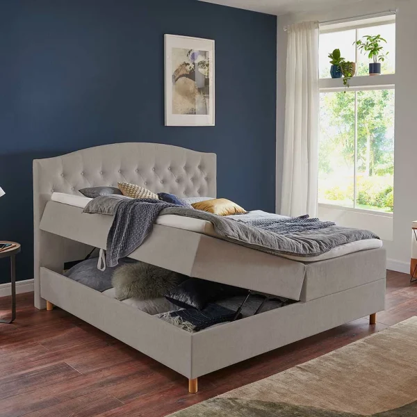 H3 Komplettbett Mit Bettkasten In Hellbraun – Furcia 4
