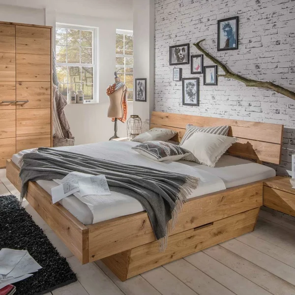 Holz Funktionsbett Mit 2 Schubkästen – Smiralda 3