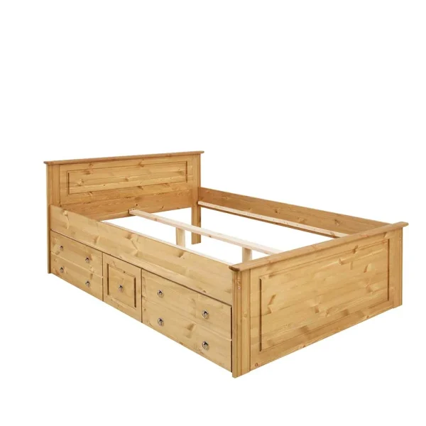 Holz Landhaus Doppelbett In Natur – Imressa 5