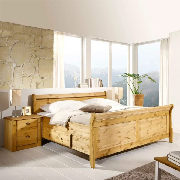 Holzbett Corabia Mit Nachtkommoden (dreiteilig) 3