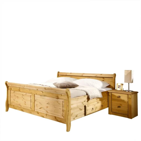 Holzbett Corabia Mit Nachtkommoden (dreiteilig) 1