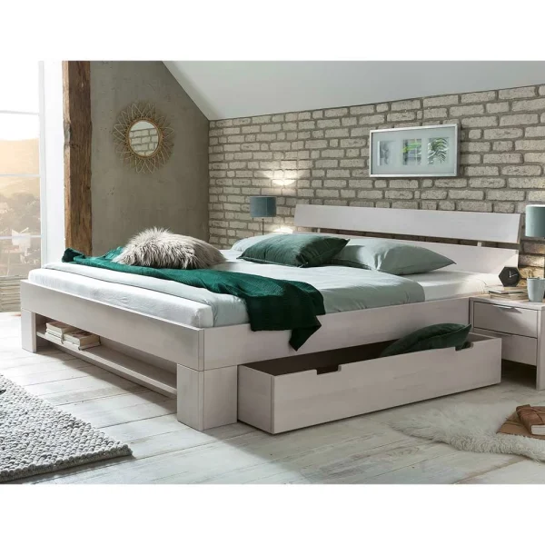 Kernbuche Scandi Doppelbett In Weiß – Paryra 5