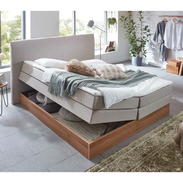 Komplettbett Mit Bettkasten In Creme – Flippo 4