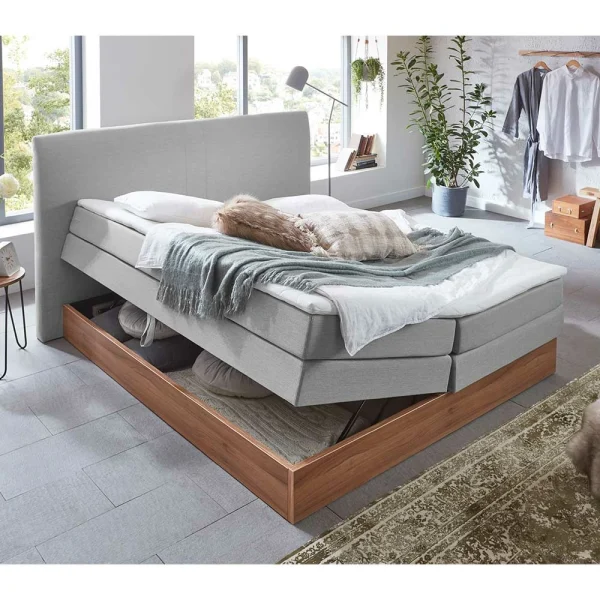 Komplettes Stauraumbett In Grau & Walnuss – Lenns 4