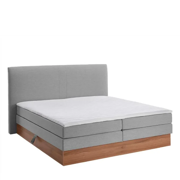 Komplettes Stauraumbett In Grau & Walnuss – Lenns 1