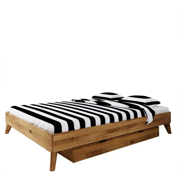 Kopfteilloses Einzelbett Aus Wildeiche – Eavy IV 1