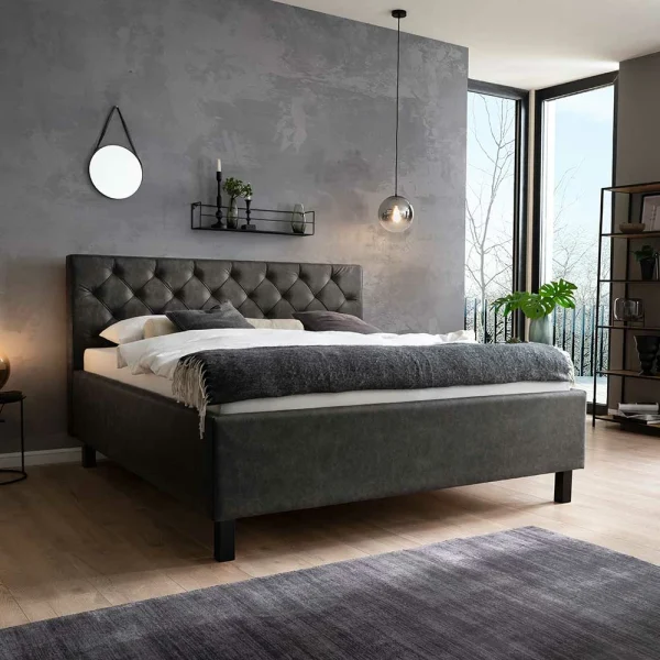 Microfaser Doppelbett Mit Bettkasten – Canossa 3