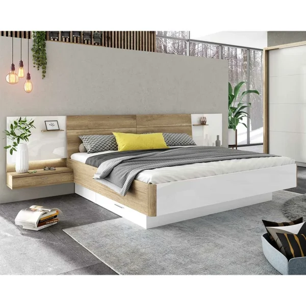 Modernes Bett Mit Nachtkommoden – Janathon 3