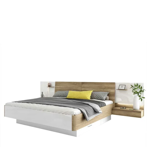 Modernes Bett Mit Nachtkommoden – Janathon 1