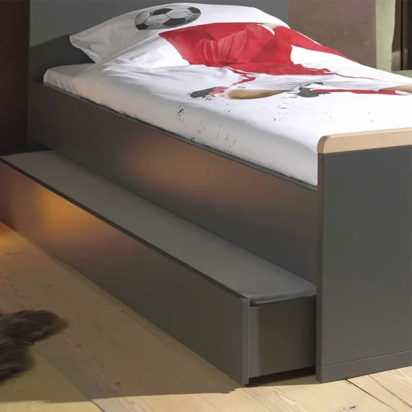 Modernes Jugendzimmer Bett In Anthrazit – Navlius 3