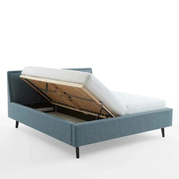 Modernes Polsterbett In Blaugrau Stoff – Sunhide 5