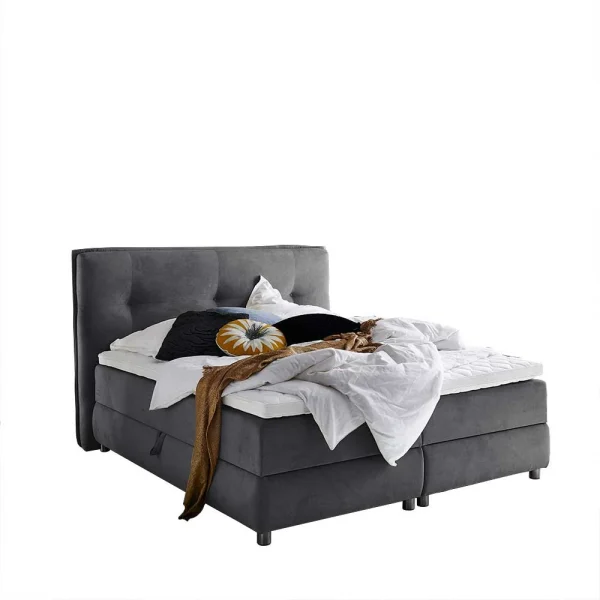 Modernes Stauraum-Boxspringbett In Anthrazit – Zavagossa 1