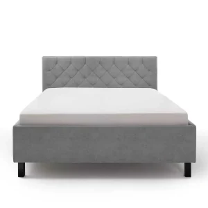 Modernes Stoffbett Mit Bettkasten In Hellgrau – Villaro 16