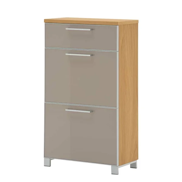 Schuh Klappenschrank Diecca In Taupe Glas Beschichtet 1