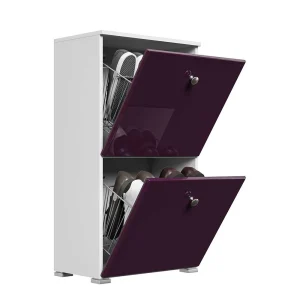 Schuhklappenschrank In Hochglanz Violett – Oblaka I 14