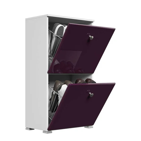 Schuhklappenschrank In Hochglanz Violett – Oblaka I 5