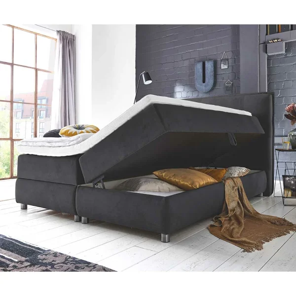 Schwarzes Boxspringbett Mit Bettkasten – Luya 4