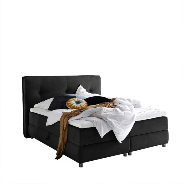Schwarzes Boxspringbett Mit Bettkasten – Luya 1