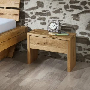 Set Wildeiche-Bett & Nachtkonsolen – Satton (dreiteilig) 14
