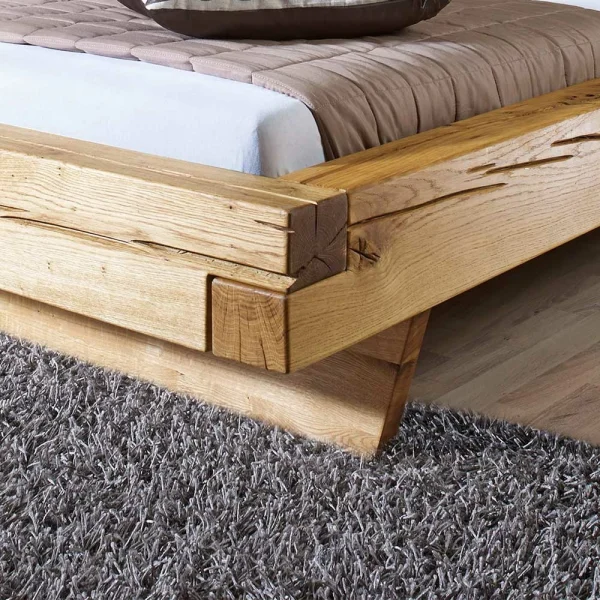 Set Wildeiche-Bett & Nachtkonsolen – Satton (dreiteilig) 6