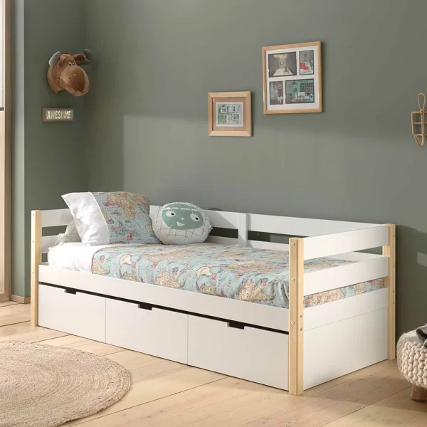 Skandi Kojenbett In Weiß & Kiefer – Ayfina 3