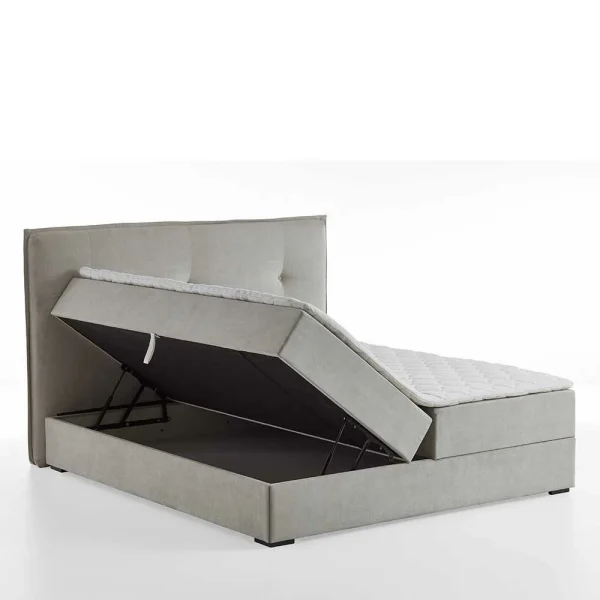 Stauraum Doppelbett In Hellgrau Stoff – Vensun 7