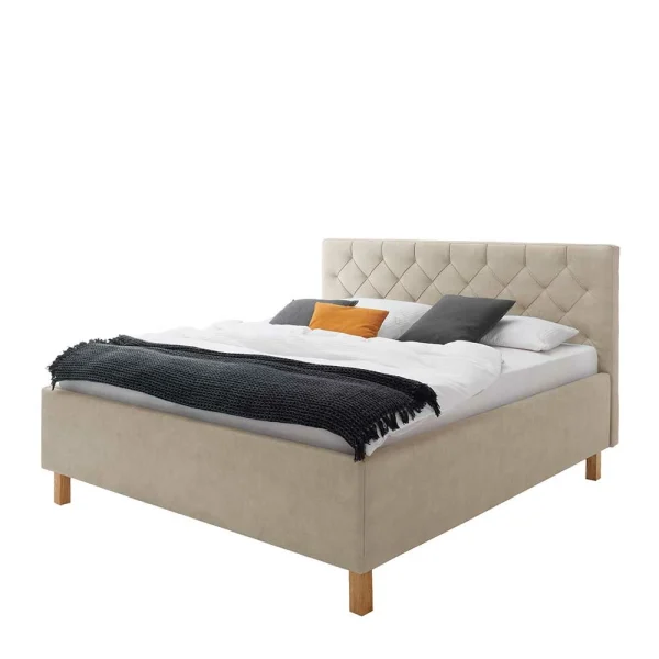 Stauraum Stoffbett In Beige & Eiche – Matrix 1