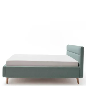 Stauraumbett In Hellem Blau & Eiche – Armele 16